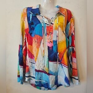 Dolcezza Simply Art Colorful Abstract Women's Top